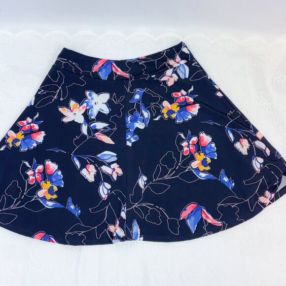 Renee C. Women's Floral Mini Skirt Double Lined with Stretch - Picture 7 of 11